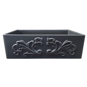 Alternate Image for Nantucket Sinks Vineyard 33" Fireclay Farmhouse Sink, Matte Black, FCFS3320S-FiligreeMBL