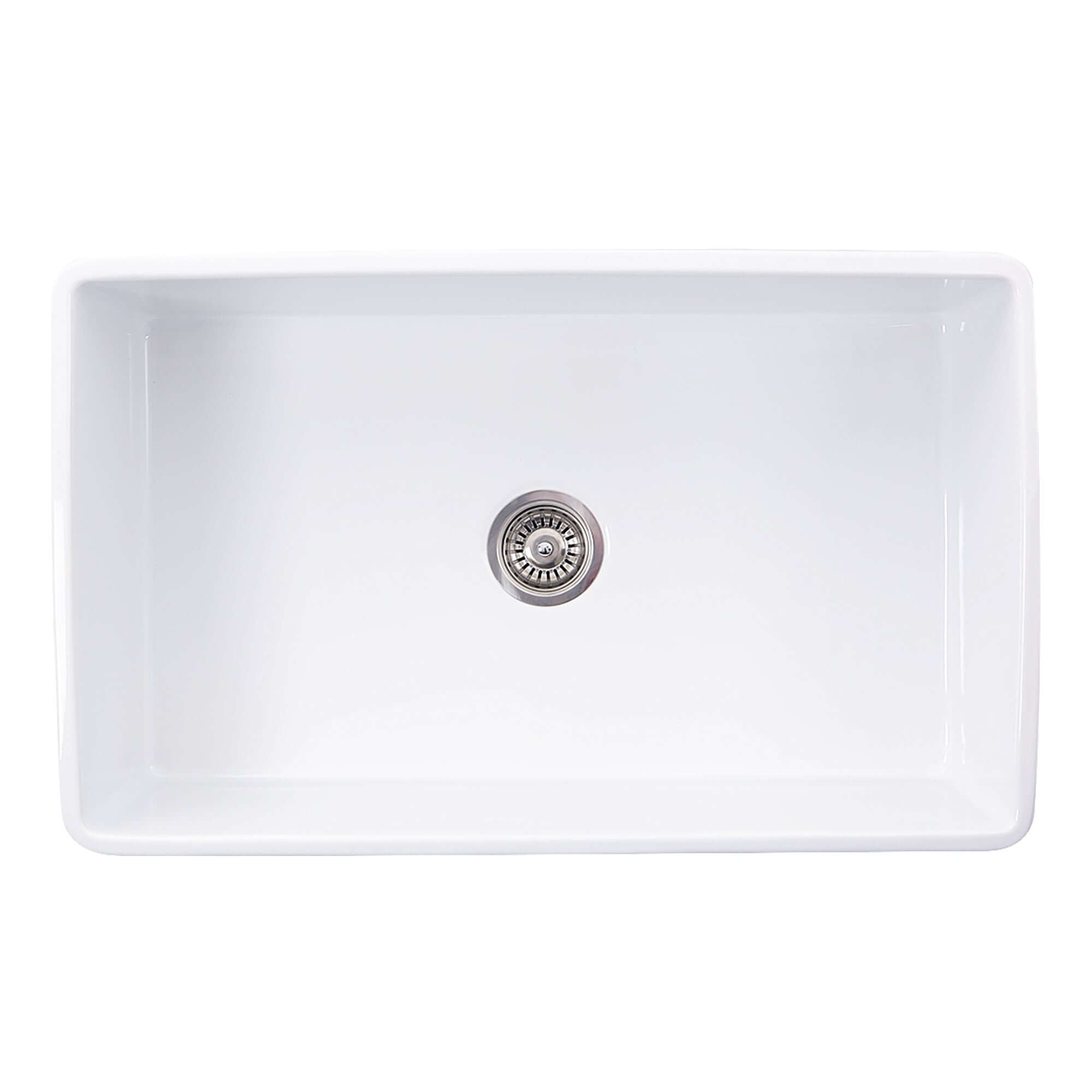Nantucket Sinks Vineyard 33" Fireclay Farmhouse Sink, White, FCFS3320S-Filigree
