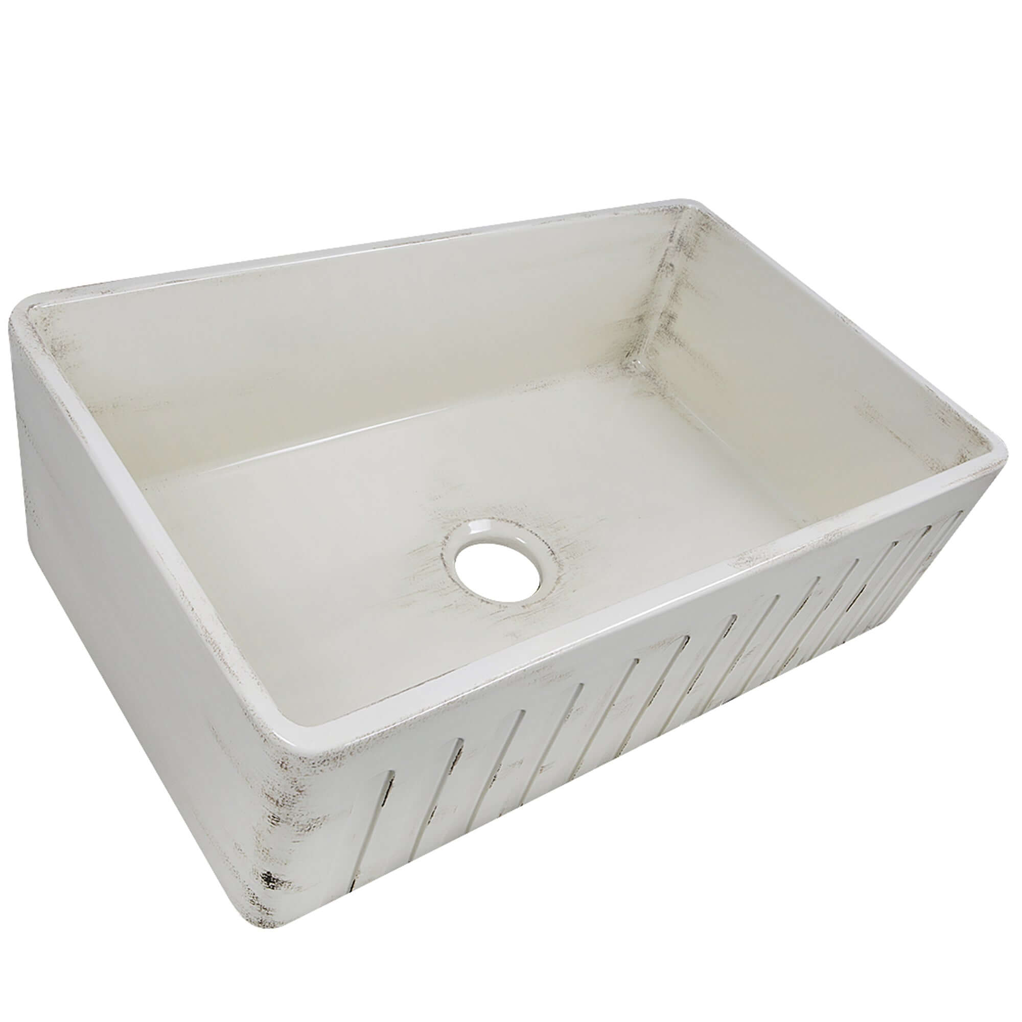 Nantucket Sinks Vineyard 33" Fireclay Farmhouse Sink, Pale Yellow, FCFS3320S-ShabbyStraw - The Sink Boutique