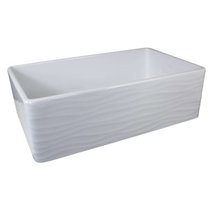 Alternate Image for Nantucket Sinks Vineyard 33" Fireclay Farmhouse Sink, White, FCFS3320S-W-Waves