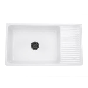 Alternate Image for Nantucket Sinks Cape 36" Fireclay Farmhouse Sink, White, FCFS36-DB