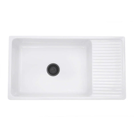 Alternate Image for Nantucket Sinks Cape 36' Fireclay Farmhouse Sink, White, FCFS36-DB