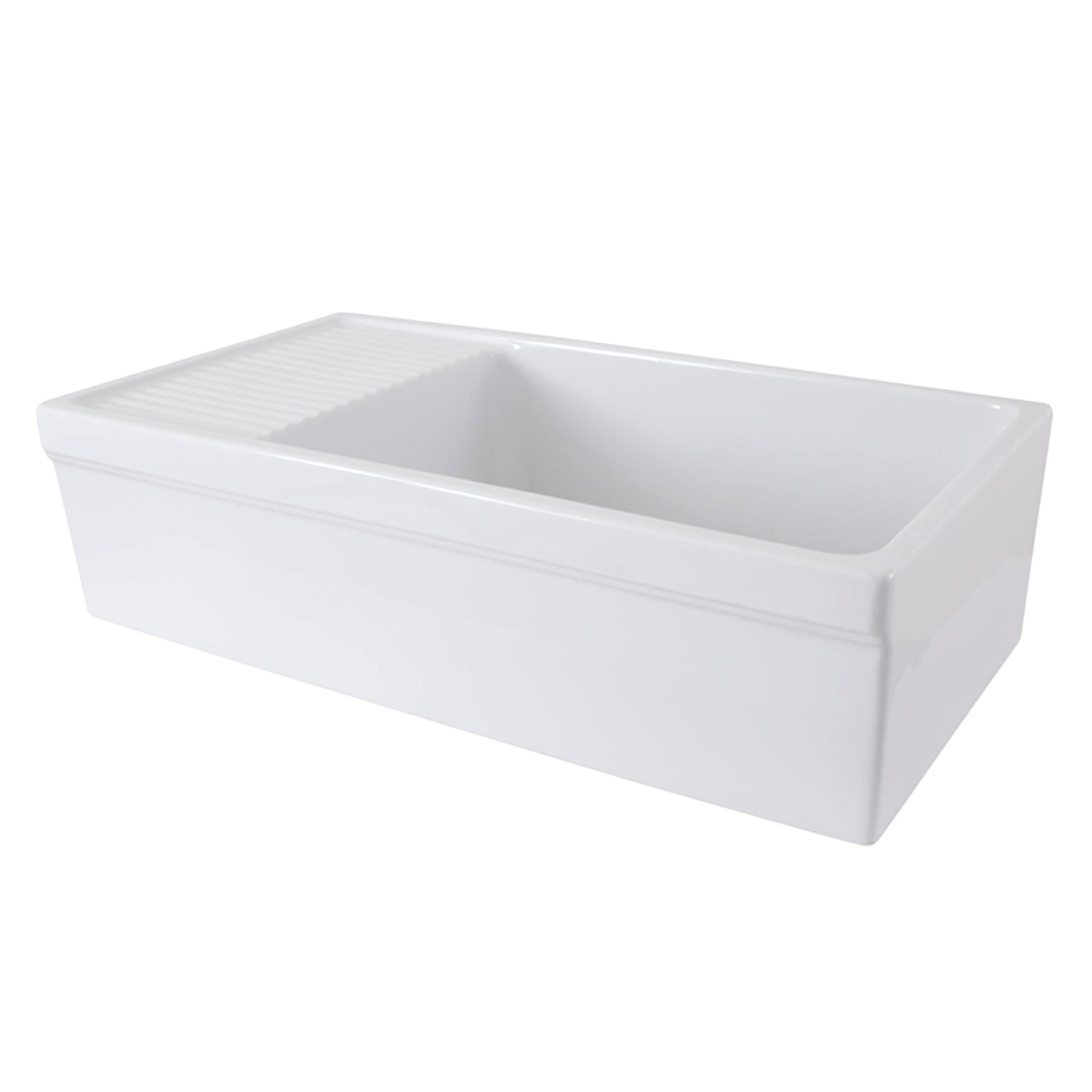 Nantucket Sinks Cape 36" Fireclay Farmhouse Sink, White, FCFS36-DB - The Sink Boutique