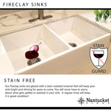Nantucket Sinks Vineyard 30" Fireclay Farmhouse Sink, White, FCFS3020S-Filigree - The Sink Boutique