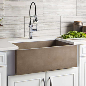 Alternate Image for Native Trails 30" NativeStone Concrete Farmhouse Sink, Earth, NSK3018-E