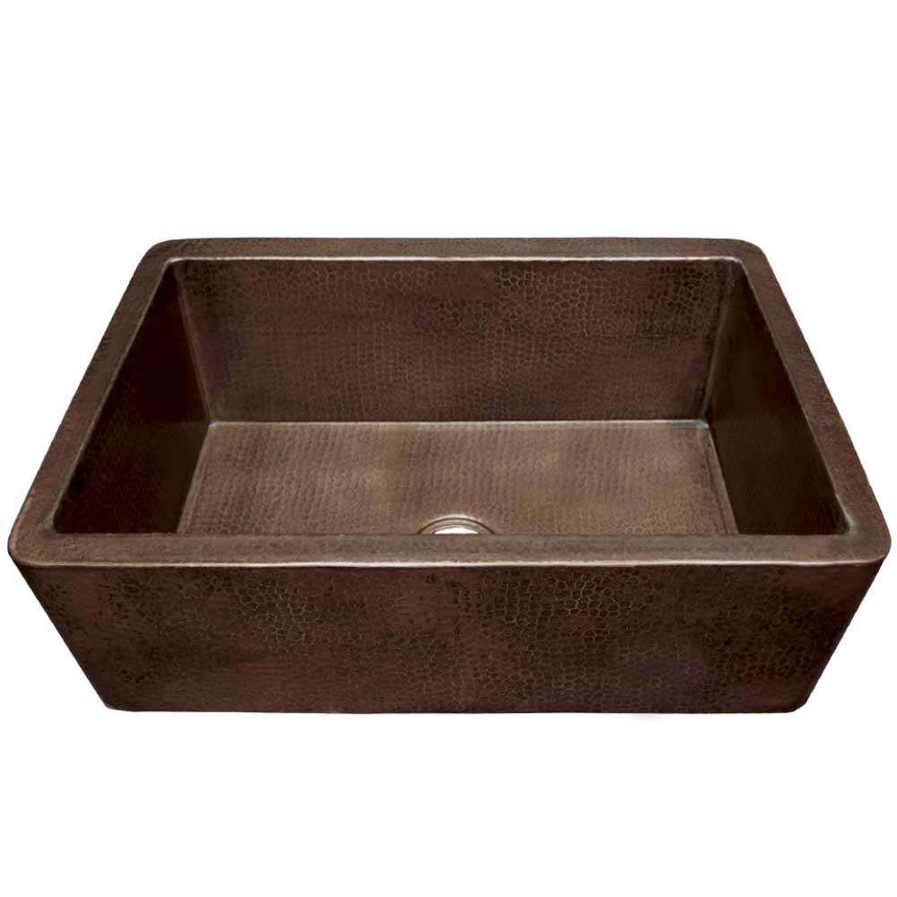 Native Trails 33" Copper Farmhouse Sink, Antique Copper, CPK273