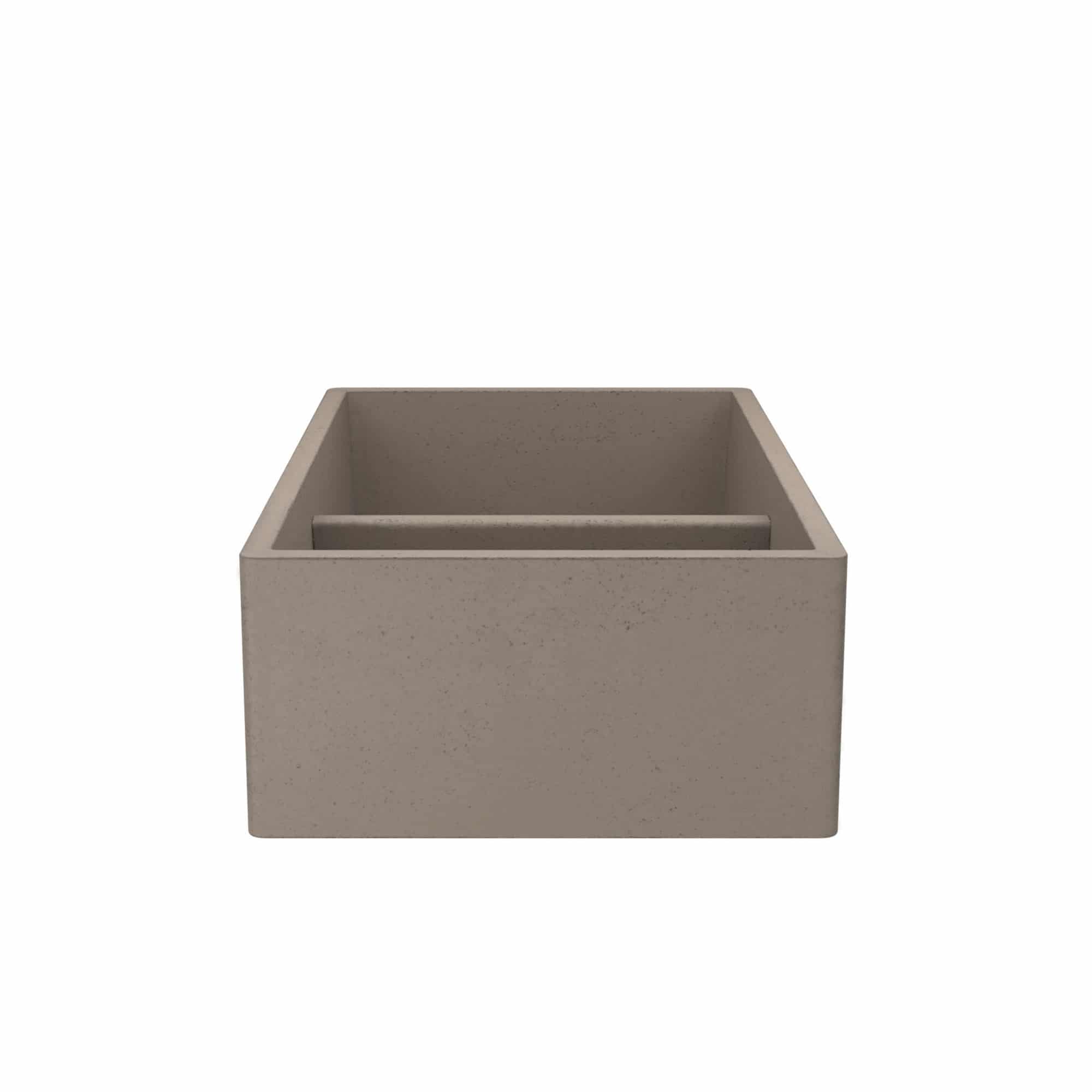 Native Trails Farmhouse Double Bowl 33" NativeStone Concrete Farmhouse Sink, 60/40 Double Bowl, Earth, NSKD3321-E