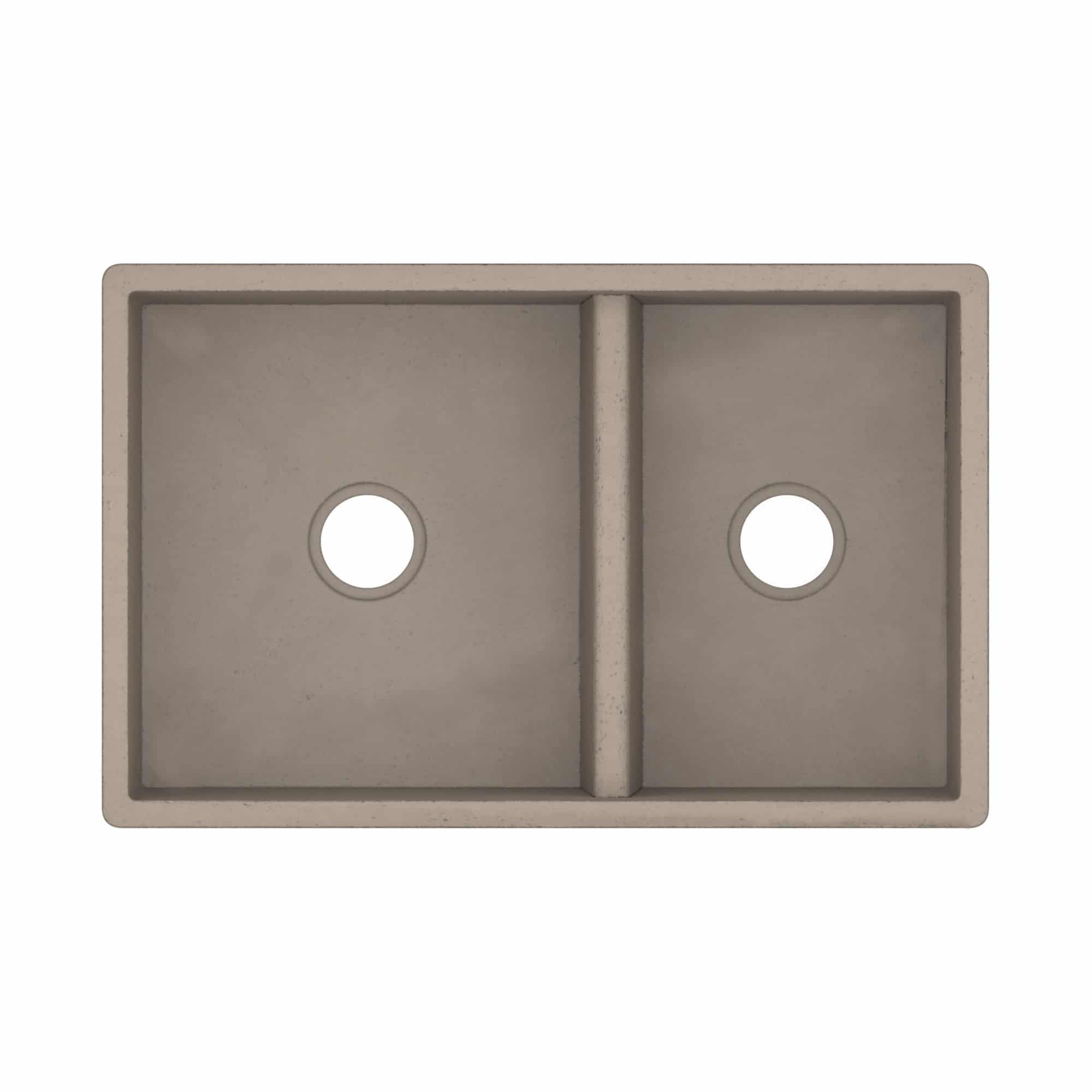 Native Trails Farmhouse Double Bowl 33" NativeStone Concrete Farmhouse Sink, 60/40 Double Bowl, Earth, NSKD3321-E