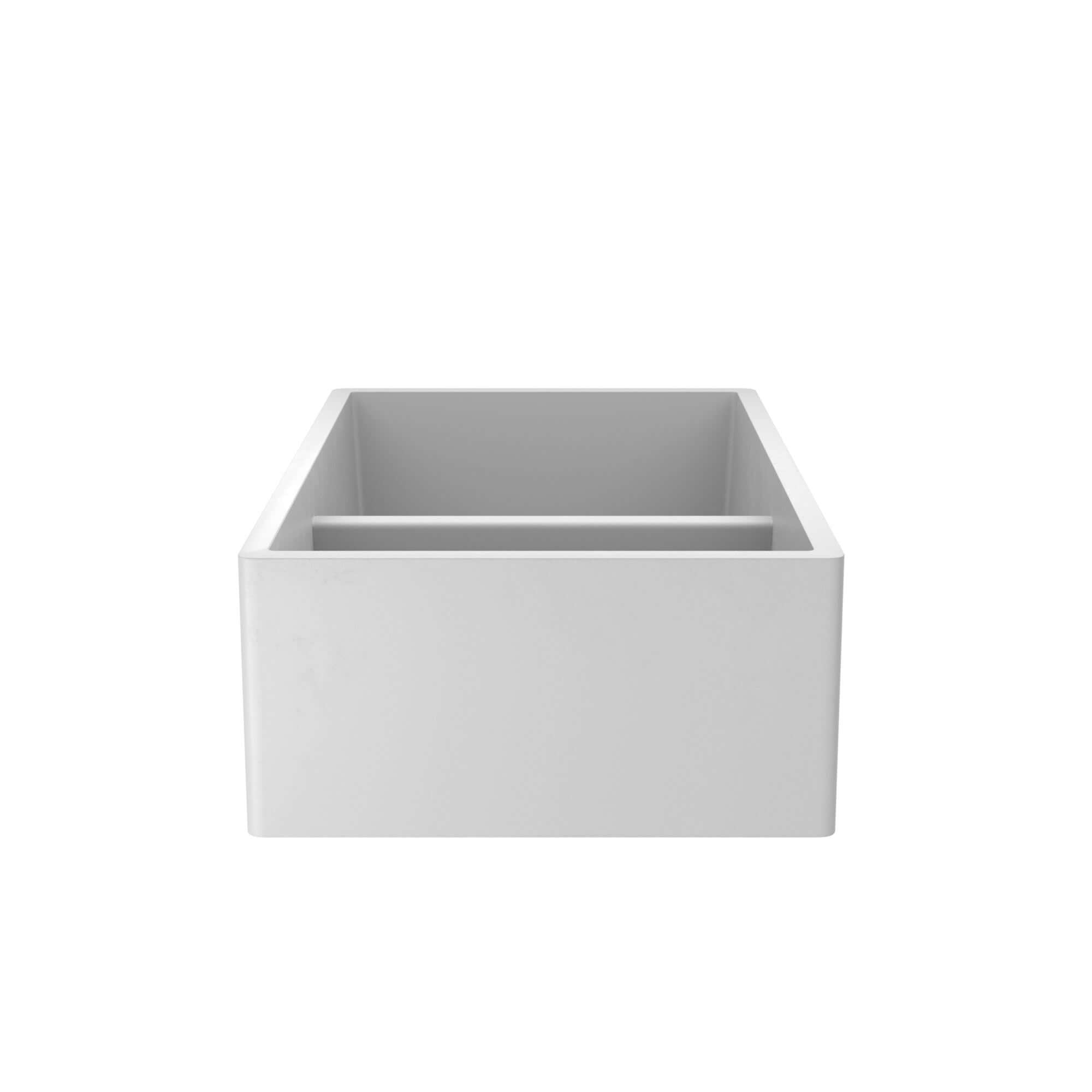 Native Trails Farmhouse Double Bowl 33" NativeStone Concrete Farmhouse Sink, 60/40 Double Bowl, Pearl, NSKD3321-P
