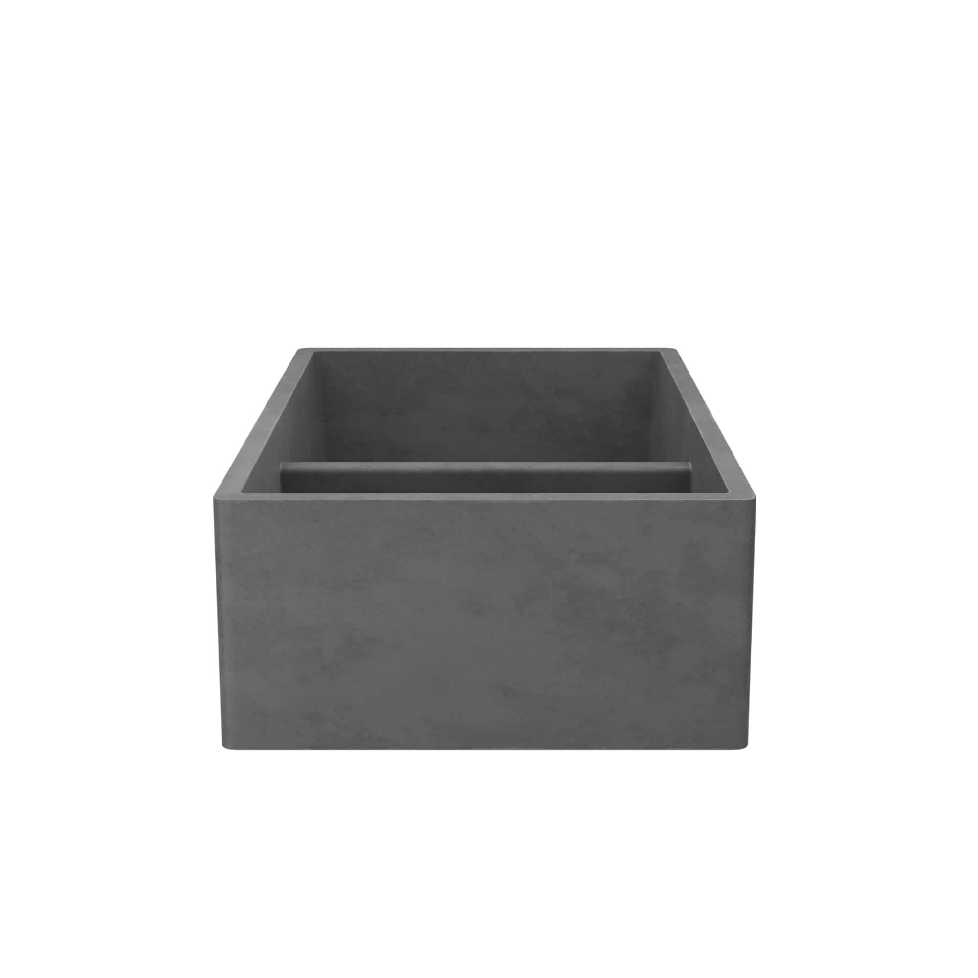Native Trails Farmhouse Double Bowl 33" NativeStone Concrete Farmhouse Sink, 60/40 Double Bowl, Slate, NSKD3321-S