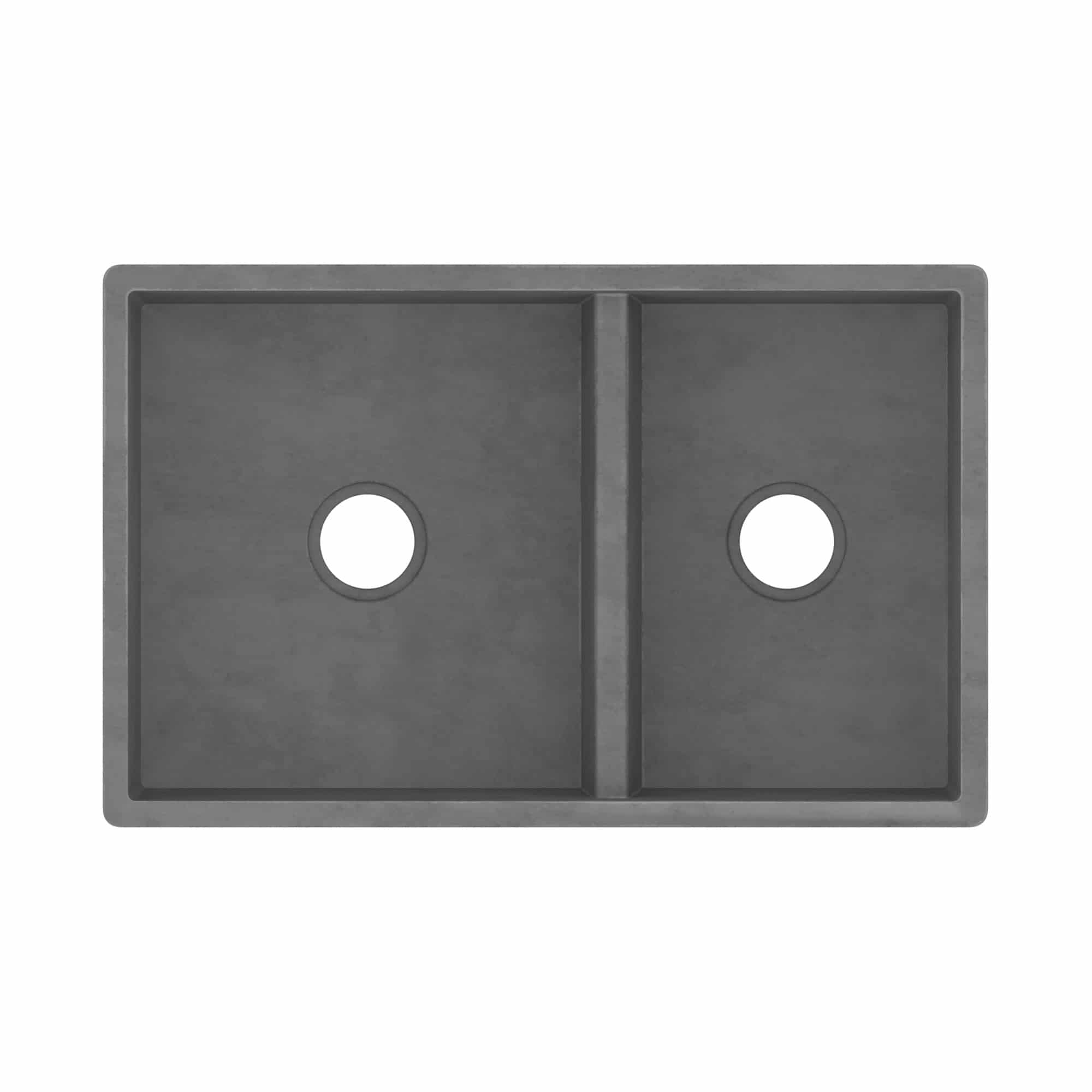 Native Trails Farmhouse Double Bowl 33" NativeStone Concrete Farmhouse Sink, 60/40 Double Bowl, Slate, NSKD3321-S