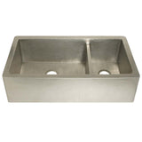 Native Trails Farmhouse Duet Pro 40" Nickel Farmhouse Sink, 70/30 Double Bowl, Brushed Nickel, CPK574