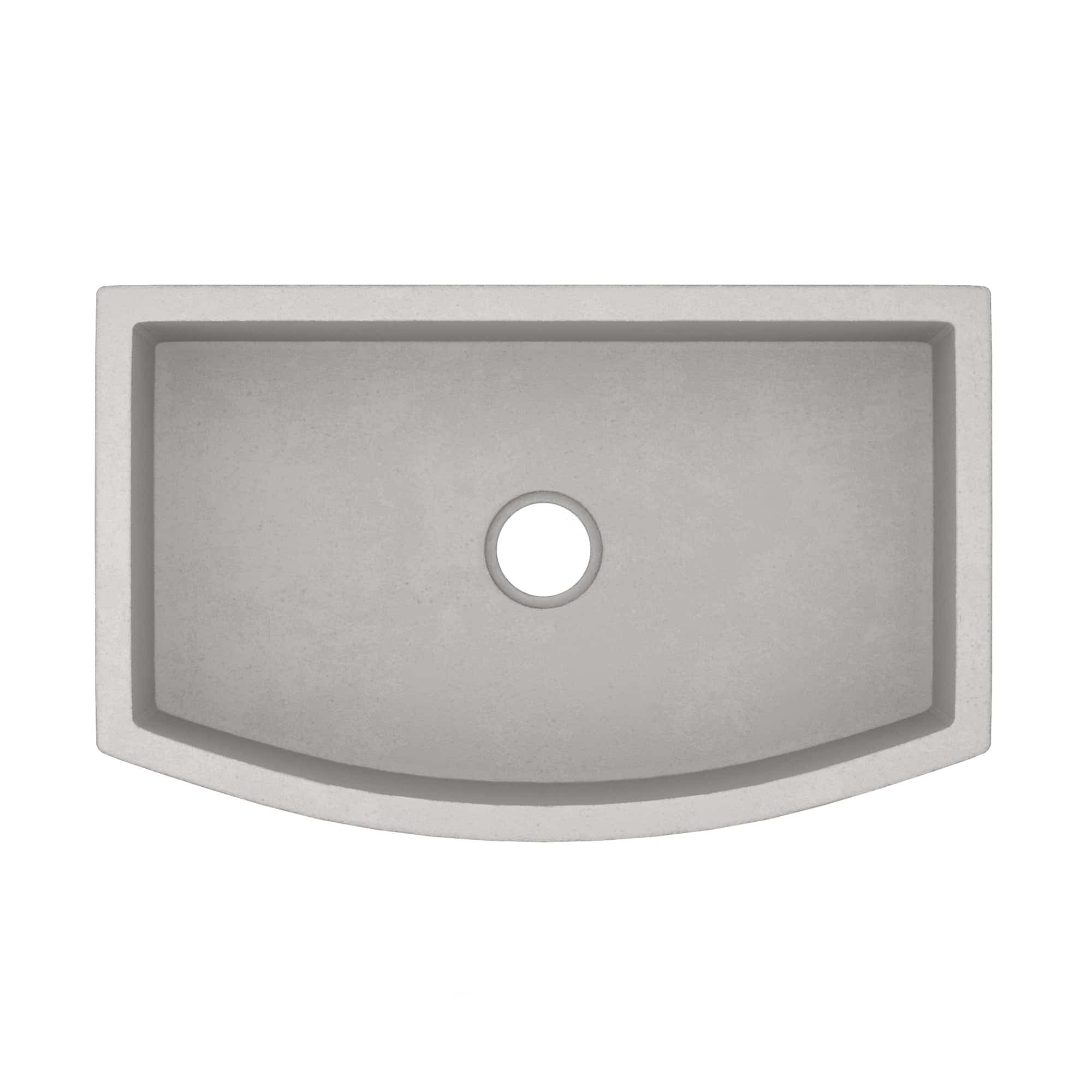 Native Trails Farmhouse Quartet 33" NativeStone Concrete Farmhouse Sink, Ash, NSKQ3320-A