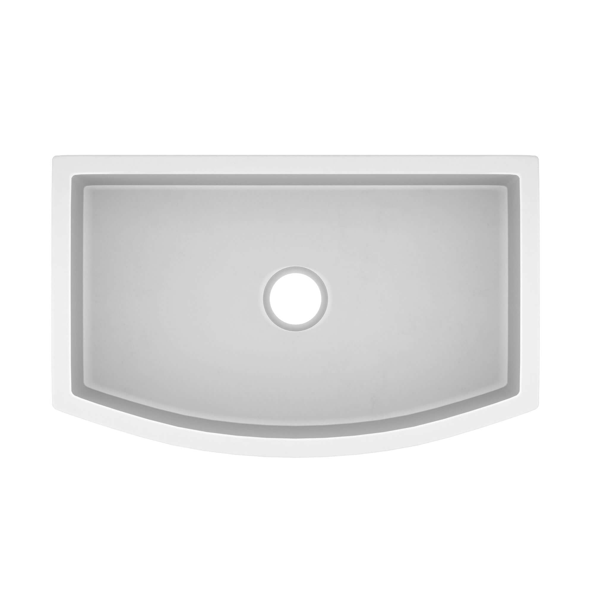 Native Trails Farmhouse Quartet 33" NativeStone Concrete Farmhouse Sink, Pearl, NSKQ3320-P