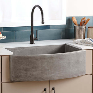Alternate Image for Native Trails Farmhouse Quartet 33" NativeStone Concrete Farmhouse Sink, Ash, NSKQ3320-A