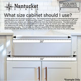 Nantucket Sinks Vineyard 33" Fireclay Farmhouse Sink, Double Bowl, White, FCFS3318D-Filigree - The Sink Boutique