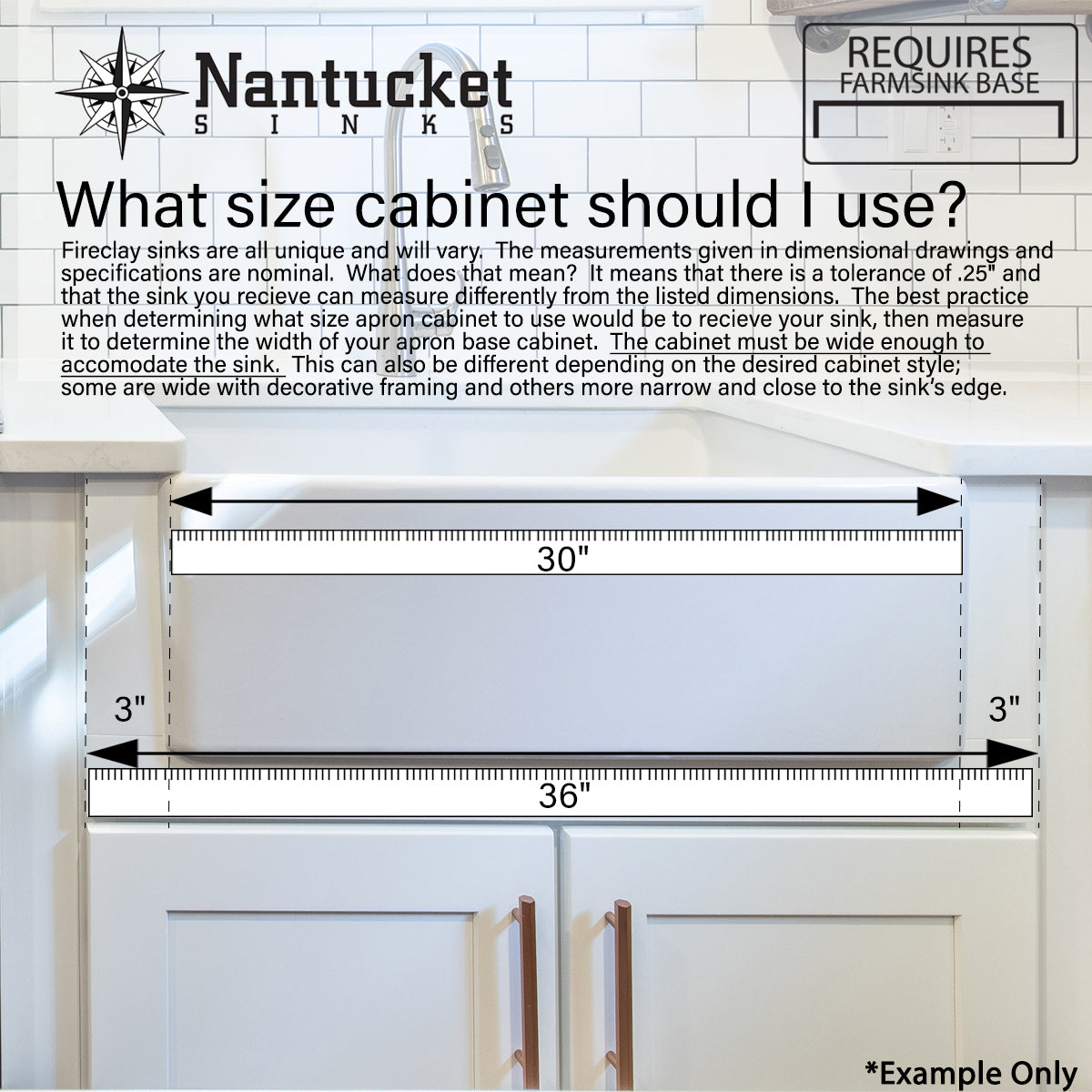 Alternate Image for Nantucket Sinks Cape 33" Fireclay Farmhouse Sink, 50/50 Double Bowl, Coffee Brown, T-FCFS33CB-DBL