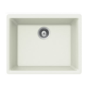 Alternate Image for Houzer 24" Composite Granite Undermount Single Bowl Kitchen Sink, White, G-100U CLOUD