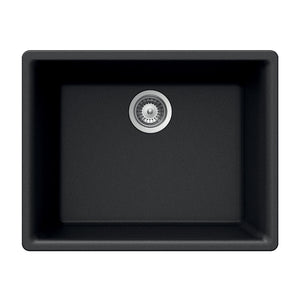 Alternate Image for Houzer 24" Composite Granite Undermount Single Bowl Kitchen Sink, Black, G-100U MIDNITE