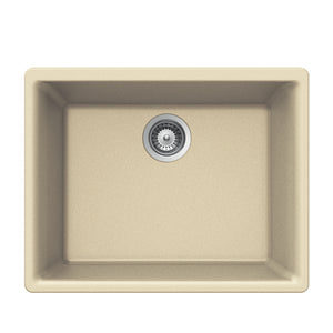 Alternate Image for Houzer 24" Composite Granite Undermount Single Bowl Kitchen Sink, Biscuit, G-100U SAND