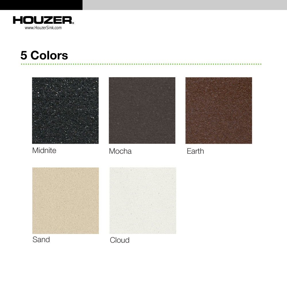 Houzer Quartztone 18" Undermount Granite Kitchen Sink, Taupe, G-100U Taupe