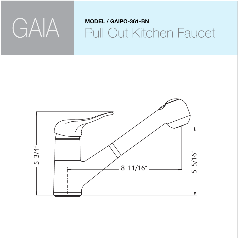 Houzer Gaia Pull Out Kitchen Faucet Brushed Nickel, GAIPO-361-BN - The Sink Boutique