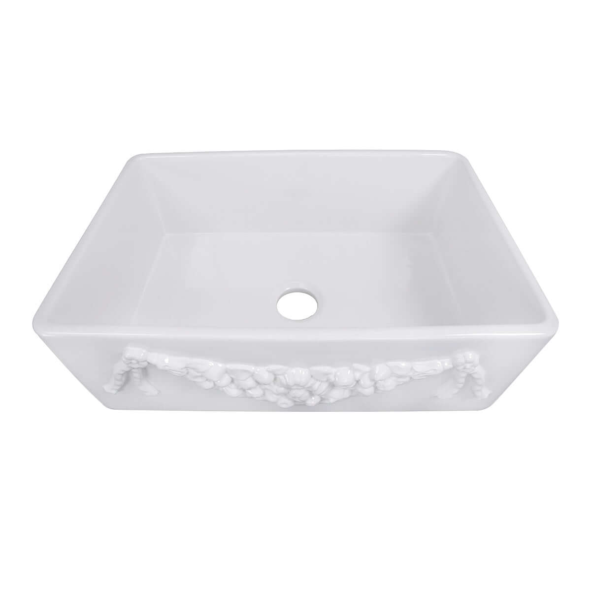 Nantucket Sinks Cape 30" Fireclay Farmhouse Sink, White, Garland-30W