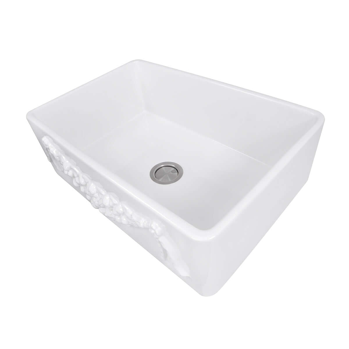 Nantucket Sinks Cape 30" Fireclay Farmhouse Sink, White, Garland-30W