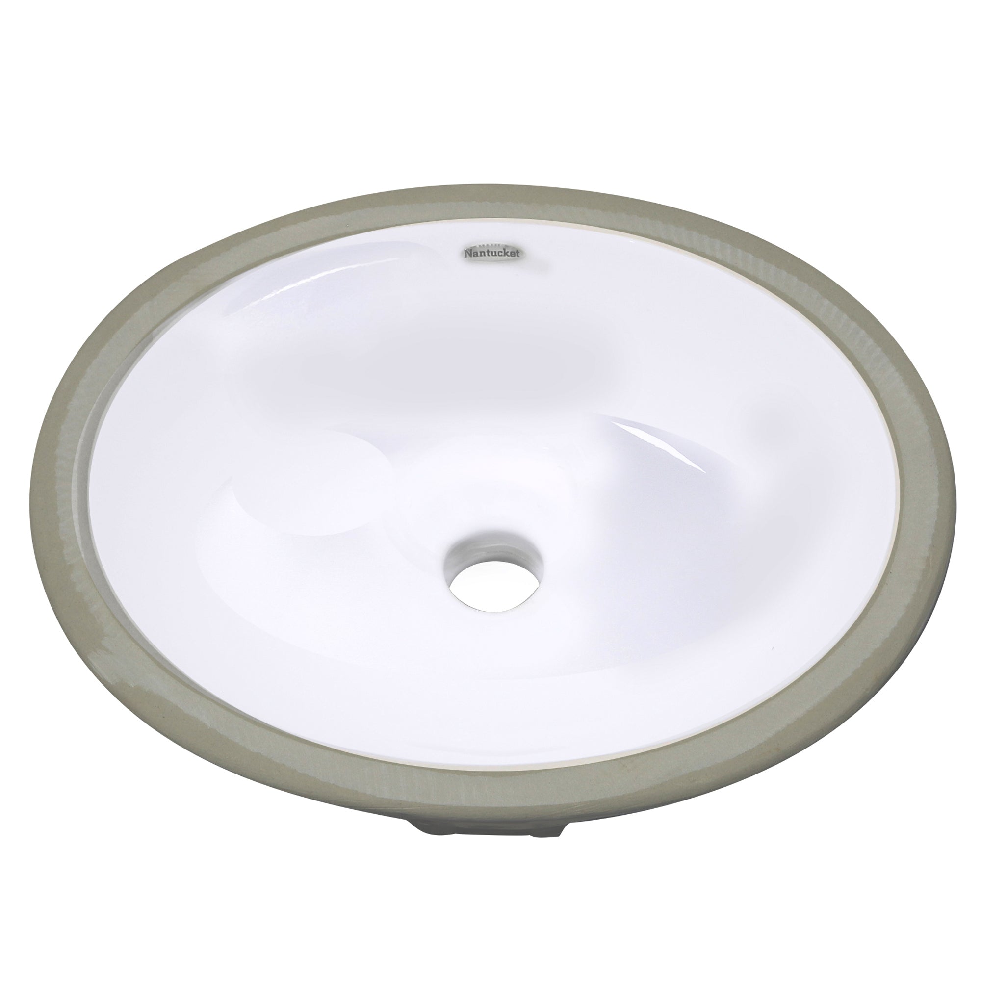 Nantucket Sinks Great Point 15" x 12.125" Oval Undermount Ceramic - Vitreous China Bathroom Sink, White, GB-13x10-W