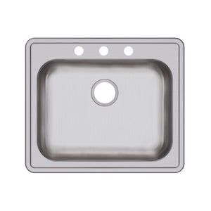 Alternate Image for Elkay Dayton 25" Stainless Steel Kitchen Sink, Satin, 3 Faucet Hole, GE125213