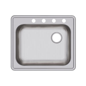 Alternate Image for Elkay Dayton 25" Stainless Steel Kitchen Sink, Satin, 4 Faucet Hole, GE12521R4