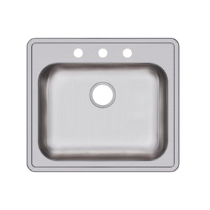 Alternate Image for Elkay Dayton 25" Stainless Steel Kitchen Sink, Satin, 3 Faucet Hole, GE125223