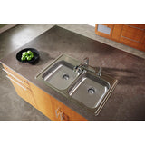 Elkay Dayton 33" Stainless Steel Kitchen Sink, 50/50 Double Bowl, Satin, GE233224 - The Sink Boutique