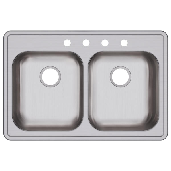 Elkay Dayton 33" Stainless Steel Kitchen Sink, 50/50 Double Bowl, Satin, GE233224
