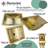 Nantucket Sinks Brightwork Home 21" Brass Bathroom Sink, TRB-1914-OF