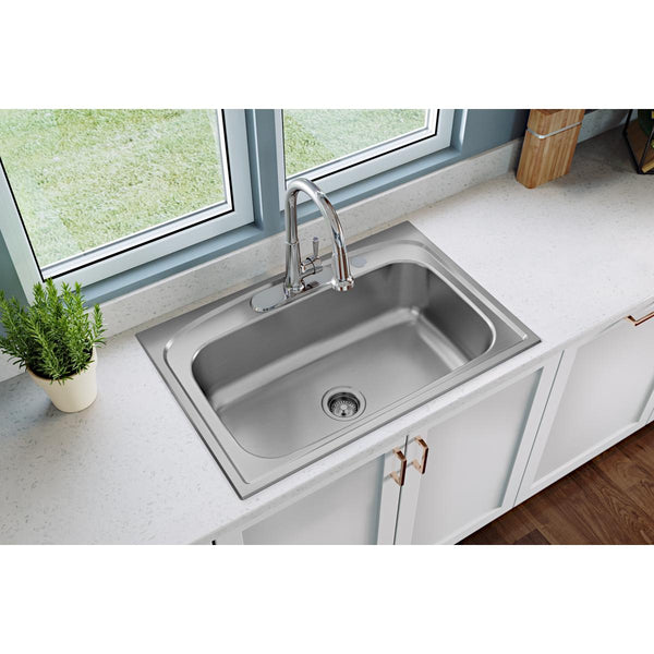 Elkay LK6000CR Everyday Single Hole Deck Mount Kitchen Faucet with Pull-down Spray Forward Only Lever Handle Chrome
