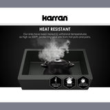 Karran 34" Quartz Composite Retrofit Farmhouse Sink, 50/50 Double Bowl, Black, QAR-750-BL