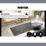 Karran 34" Undermount Quartz Composite Kitchen Sink, Bisque, QU-722-BI