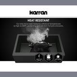 Karran 34" Undermount Quartz Composite Kitchen Sink, 50/50 Double Bowl, Black, QU-720-BL
