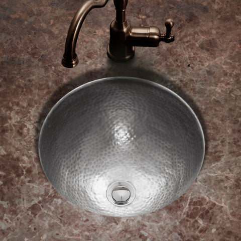 Houzer 17" Copper Flat Lip Bathroom Sink, Pewter, HW-AUG2RF