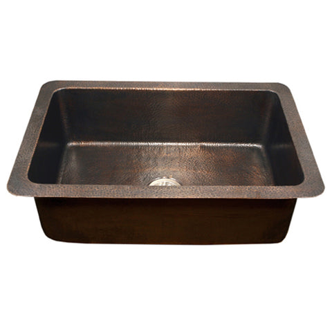 Houzer 32" Copper Undermount Large Single Bowl Kitchen Sink, HW-CHA11