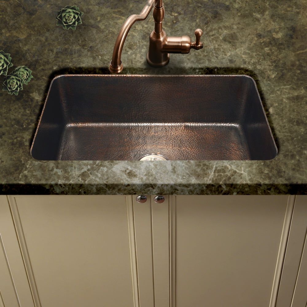 Houzer 32" Copper Undermount Large Single Bowl Kitchen Sink, HW-CHA11 - The Sink Boutique