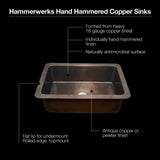 Houzer 32" Copper Undermount Large Single Bowl Kitchen Sink, HW-CHA11 - The Sink Boutique