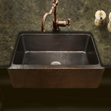 Houzer 32" Copper Single Bowl Farmhouse Apron Front Kitchen Sink, HW-COP11 - The Sink Boutique