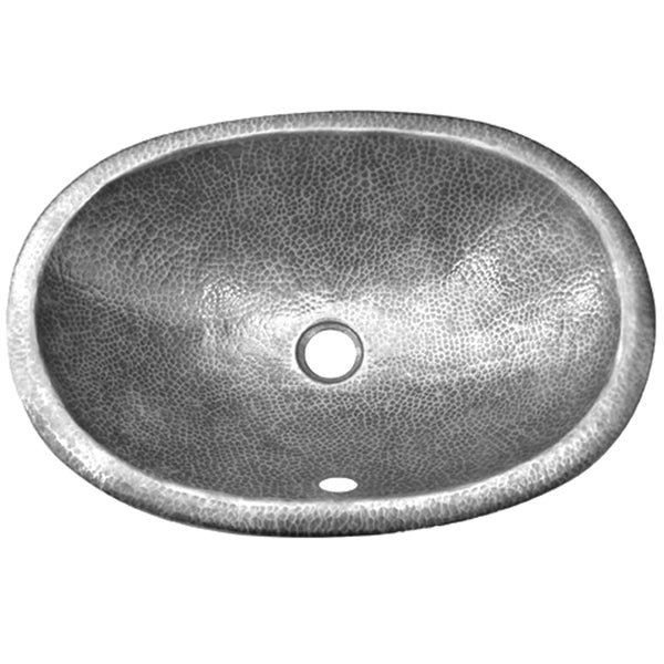 Houzer 21" Copper Topmount Bathroom Sink, Pewter, HW-ELI2ES