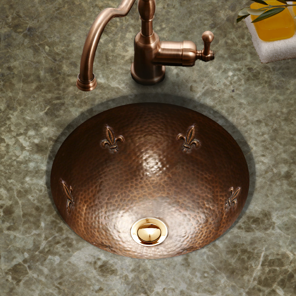 Houzer 15" Copper Flat Lip Bathroom Sink, HW-FAM1RF - The Sink Boutique