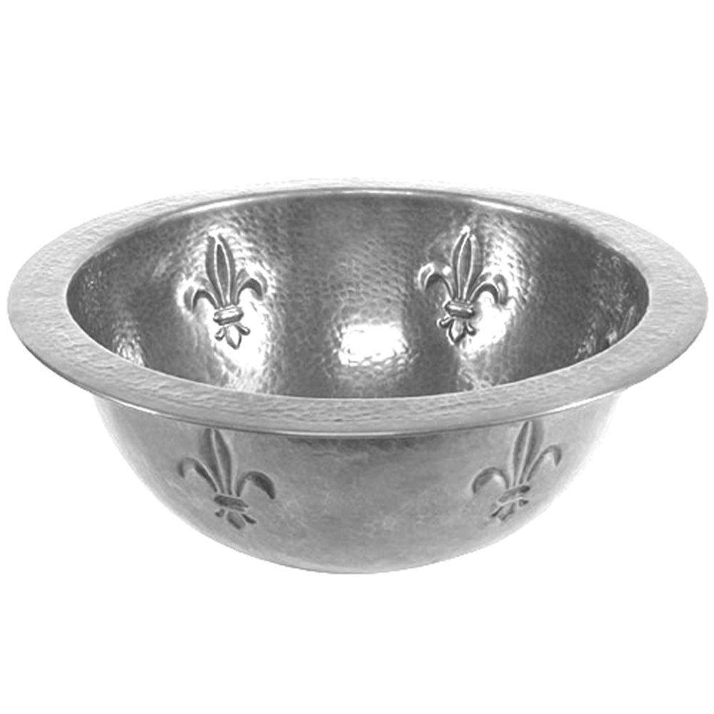 Houzer 15" Copper Flat Lip Bathroom Sink, Pewter, HW-FAM2RF