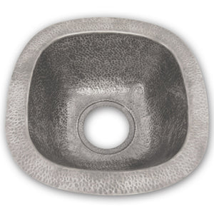 Alternate Image for Houzer 18" Copper Flat Lip Hammerwerks Bar/Prep Sink, Pewter, HW-LAG2BF