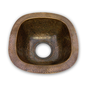 Alternate Image for Houzer 13" Copper Flat Lip Hammerwerks Bar/Prep Sink, HW-SCH1BF