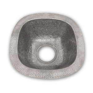 Alternate Image for Houzer 13" Copper Flat Lip Hammerwerks Bar/Prep Sink, Pewter, HW-SCH2BF